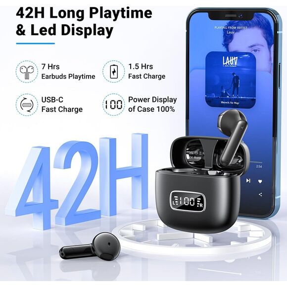 Godyse Wireless Earbuds, Bluetooth 5.3 Headphones in Ear - Picture 1 of 7